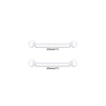 Paire de piercings industriels transparents de 25 mm en acrylique avec boules lisses - Longueur 25mm / Transparent (1.6-25-5mm)