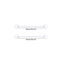 Paire de piercings industriels en acrylique transparent de 32 mm avec tige de 1,25 pouce - Longueur 32mm / Transparent (1.6-32-5mm)