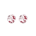 Clous d'oreilles boules en acrylique transparent avec éclats rouges pour bijoux piercing - Boule à Paillettes Rouges