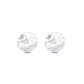 Paire de perles de piercing en acrylique transparent avec tiges argentées style épuré - Boule à Paillettes Blanches