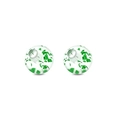 Paire de boucles d'oreilles boules en acrylique transparent avec flocons vert et tiges - Boule à Paillettes Vertes