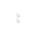Ensemble de deux boules de piercing rondes en acrylique blanc avec finition lisse nacrée - Boule Lumineuse Blanche