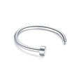 Polished silver stainless steel C-shaped nose ring with flat and round ends - Minimalist C-Shaped Polished Style (A) / Steel