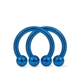 Dettaglio di piercing septum a ferro di cavallo in acciaio blu con finitura lucida - Stile a Sfera / 1.2x6x3mm / Blu