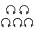 Set of 5 black stainless steel horseshoe barbells with spikes for septum and lip piercings - Spiky Cone / 1.2x6x3mm / Black