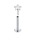 Star shaped stainless steel labret stud with a flat back and a press-fit design - Star Shape Style / 1.2x8x3mm