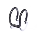 Minimalist double band stainless steel ear cuff in sleek black metallic finish - Single Piece / Black