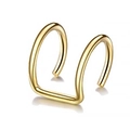 Poliertes zweireihiges goldfarbenes Edelstahl-Ear-Cuff für Ohren ohne Löcher - Einzelstück / Gold