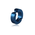 Polished bright blue stainless steel non-piercing clip-on earring for men and women - Blue