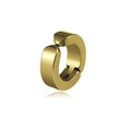 Polished golden stainless steel ear cuff hoop for non-pierced ears in minimalist style - Gold
