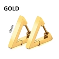 Minimalistische 18mm gouden driehoek roestvrijstalen klapoorbellen voor dames - 18mm / Driehoek - Goud