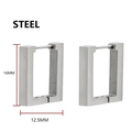 Sleek silver rectangle hoop earrings in stainless steel with 16mm height and 12.5mm width - Style C-Rectangle (16mmx12.5mm) / Steel