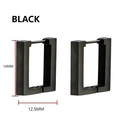 Minimalist matte black stainless steel rectangular hoop earrings sized 16mm x 12.5mm - Style C-Rectangle (16mmx12.5mm) / Black