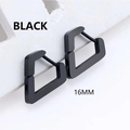 Minimalist black stainless steel 16mm geometric pentagon ear cuff earrings - Style F-Irregular Geometric (16mm) / Black