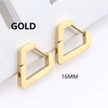Minimalist gold geometric hoop earrings in 16mm hexagonal design with a smooth metallic finish - Style F-Irregular Geometric (16mm) / Gold