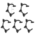 Detailed view of 5pcs 1.0mm gauge black stainless steel spiked lip rings with dimensions - Spike Black Style (5 Pieces/Set)