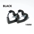 Minimalist 14mm heart-shaped stud earrings in matte black stainless steel finish - Style G-Heart Shape (14mm) / Black