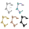 5pcs stainless steel C-shape lip rings set with rivets in silver gold and black - Spike Mixed Colors Style (5 Pieces/Set)