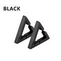 Matte black magnetic triangle stud earrings for non-pierced ears in minimalist geometric style - Black Triangle Ear Clip