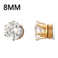 8mm magnetic stud earring with gold base and round clear cubic zirconia stones - 8mm / Gold Clear (L-8mm)