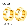 Pair of gold U-shaped magnetic clip-on earrings in 4mm width and 9mm diameter size - Style A / Gold