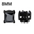 8mm square black magnetic stud earrings with faceted crystals for non-pierced ears - 8mm / Square Black (F-8mm)