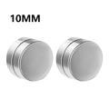 10mm silver magnetic stainless steel stud earrings with polished metallic finish - Style B Large / Steel