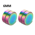 Rainbow gradient 6mm magnetic stud earrings with a matte stainless steel finish - Style B Small / Colorful