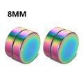 8mm iridescent rainbow magnetic stainless steel clip-on earrings for non-pierced ears - Style B Medium / Colorful