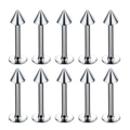 Detailed set of 10 silver stainless steel labret studs with spike tops for body piercing - Spike Style / 1.2x6x3mm (10 Pieces) / Steel