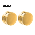 Pair of 8mm golden magnetic stud earrings with a polished mirror finish surface - 8mm / Gold Disc (O-8mm)