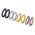 Set of eight stainless steel hoop earrings in black, silver, gold and rainbow colors - Round Piercing Ring Four Pair Set / Black Silver Gold Multicolor Set