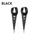 Industrial style black stainless steel hoop earrings with hollow triangle charms - Hollow Triangle - Black