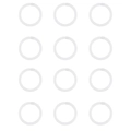 Detailed set of 12 clear acrylic nose rings shown in a symmetrical 4x3 grid arrangement - 6mm Set (12-Piece) / 18G (1.0mm)
