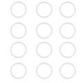 Set of 12 clear acrylic nose rings shown in a neat 4x3 grid on a white background - 8mm Set (12-Piece) / 18G (1.0mm)