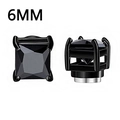 Black 6mm square cubic zirconia magnetic non-piercing earrings in stainless steel - 6mm / Square Black (F-6mm)