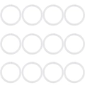 Detailed set of 12 clear acrylic nose rings shown in a grid layout on a white background - 12mm Set (12-Piece) / 18G (1.0mm)