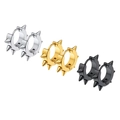 Boucles d'oreilles créoles punk en acier inoxydable avec pointes et clous en trois couleurs - Ensemble de Trois Paires de Créoles Punk à Pointes