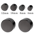Detailansicht schwarzer magnetischer Ohrstecker in den Größen 6mm, 8mm, 10mm und 12mm - Set B (4 Paare)