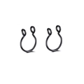 Set of two black U-shaped stainless steel faux nose rings with smooth rounded ends - 2 Pcs/Set / Black