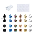 68-piece colorful stainless steel fake piercing set with cones and balls - 1.2mm x 3mm / Set Style A