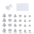 68-piece stainless steel body piercing set with cone heads and alcohol pads - Multi-Size Set / Set Style B