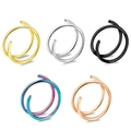 Five-piece set of spiral stainless steel nose rings in gold, silver, and assorted colors - Style D (Mixed Colors)