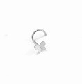 Macro detail of stainless steel butterfly nostril screw with a polished silver finish - Steel