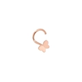 Close-up of rose gold butterfly nose stud with polished L-shape surgical steel pin - Rose Gold