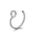 Nahaufnahme eines silbernen Edelstahl-Nasenrings in U-Form mit polierter Metalloberfläche - U-Form Kugelende Piercing Stil (Stil C) / Stahlfarben