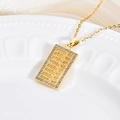 Exquis collier pendentif boulier plaqué or 18 carats avec micro-serti de zircons brillants - Boulier Or Diamant (XL382)