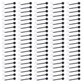 100-piece set of black acrylic stud earrings and transparent backings in a 10x10 grid - Black Ball Head Style
