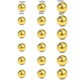 Golden stainless steel piercing replacement balls in 5mm, 6mm, and 8mm with 1.6mm thread - Gold