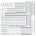 Comprehensive 150pcs stainless steel body piercing set with assorted rings and studs - Silver Mixed Style